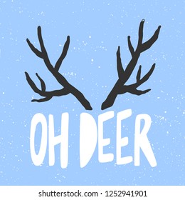 Oh Deer Sticker Social Media Content Stock Vector (Royalty Free ...