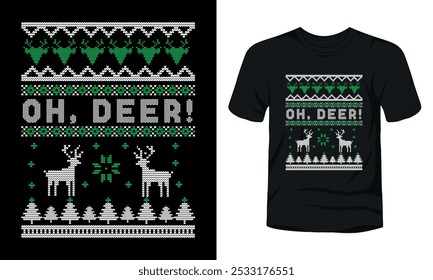 Oh Deer ugly Christmas sweater design