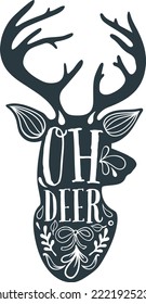 Oh deer.Matching Family Christmas Shirts. Christmas Gift. Family Christmas. Sticker Christmas. Card.