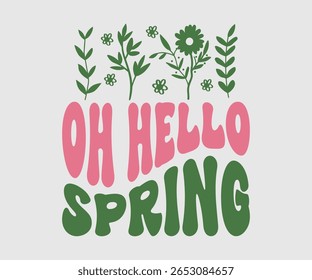 Oh Hello Spring, Happy Spring Eps design, Spring Eps Cut File, Hoppy t shirt, Bunny and spring Eps, Egg for Kids, Cut File Cricut