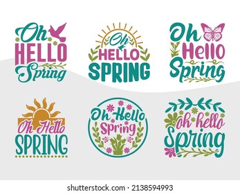 Oh Hallo Frühling Printable Vektorgrafik