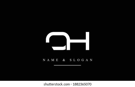OH HO abstract vector logo monogram template