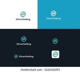 Oh, HO, H Letter Logo Design vector Template	