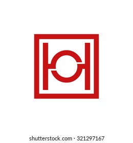 OH HO initial company, red square frame