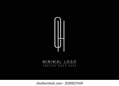 OH Or HO initial minimal linked letter logo vector illustration monogram 