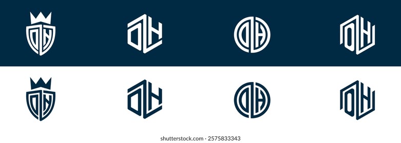 OH HO letter logo set design