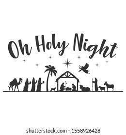 Oh Holy Night - Nativity Christmas Design