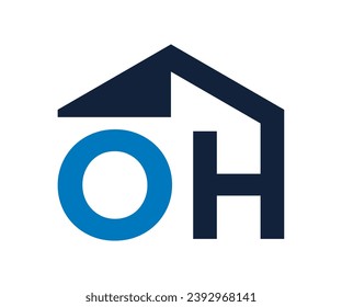 OH Home construction, real estate, building, property logo, OH house logo, OH letter logo Vector Template, OH initial vector monogram letter logo