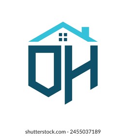 OH House Logo Design Template. Letter OH Logo for Real Estate, Construction or any House Related Business