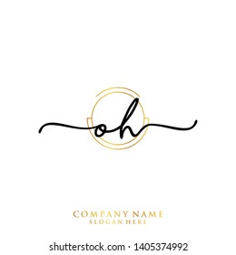 OH Initial handwriting logo template