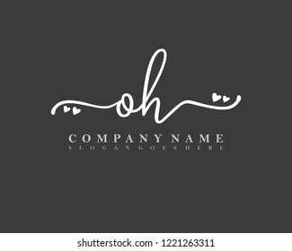 OH Initial handwriting logo vector