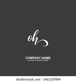 OH Initial handwriting logo vector