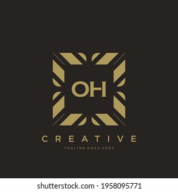 OH Initial letter luxury ornament monogram logo template vector.