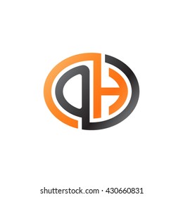 OH initial letters looping linked ellipse logo orange black