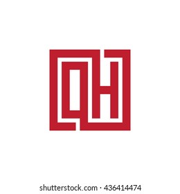 OH initial letters looping linked square logo