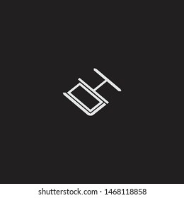 OH Initial Logo letters with rotate squere template