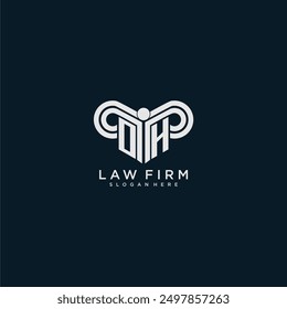 OH initial monogram logo lawfirm with pillar design