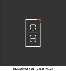 OH initial monogram logo for technology with square style design