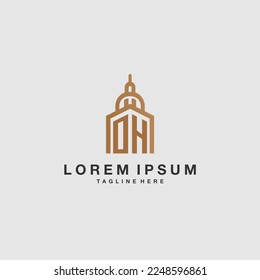 OH erstes monogramm-Immobilienlogo mit Imperium-Design