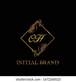 OH Initial wedding logo template vector