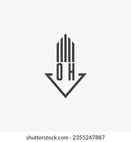 OH initials Real Estate Logo stock illustration. Logo vector