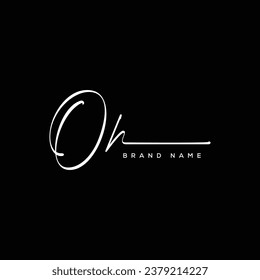 OH letter beauty handwriting vector logo. 