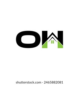 OH letter creative real estate vector logo design.