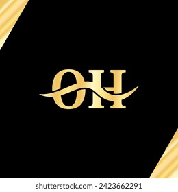 Letra O.H Logo diseño elegante de tipo de letra mínima vector de tipografía de negocio marca inicial Logotipos
