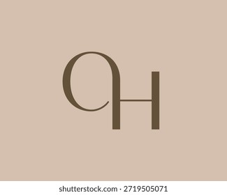 Projeto do ícone do logotipo da letra OH. Monograma de iniciais de luxo estilo clássico.