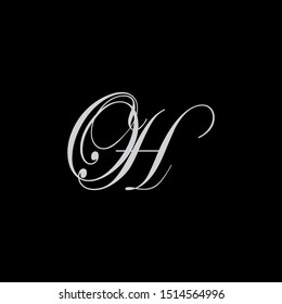 OH Letter monogram with abstrac concept style design