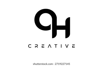 OH-Buchstabe Monogramm Logo für moderne kreative Markenidentität