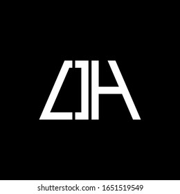 OH logo abstract monogram isolated on black background