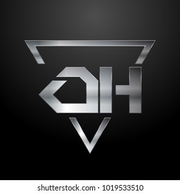 OH Logo, Metal Logo, Silver Logo, Monogram, Polygon