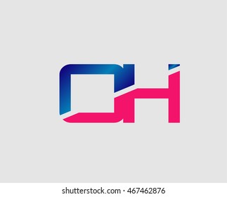 OH Logo. Vector Graphic Branding Letter Element
