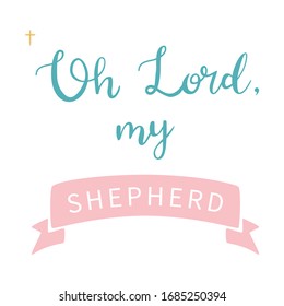 Oh Lord My Shepherd Sheep Vector Art Illustration