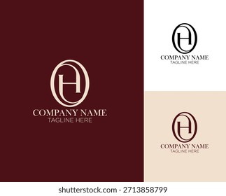OH design de logotipo mínimo monograma de luxo