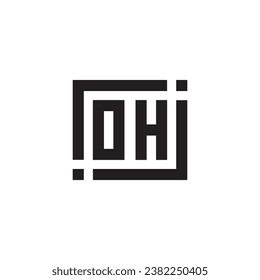 OH minimalist geometric symbol logo in high quality professional design that will print well across any print media