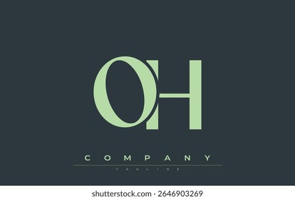 OH Modern Initials Logo Design. Branding logo with stylized initials showcasing bold design and modern aesthetic. Ideal for professional business branding or creative projects focusing on minimalistic
