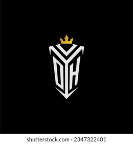 OH monogram logo initial for shield  crown style design