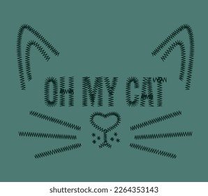 oh my cat slogan design t shirt