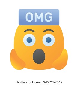 Oh My God expression emoji vector design, editable vector