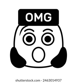 Oh My God expression emoji vector design, editable vector