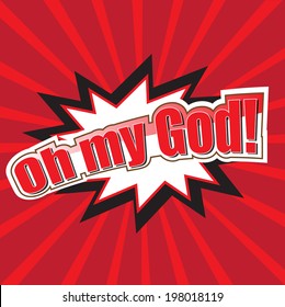 Oh My God! wording in comic speech bubble style on green background