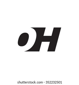 OH negative space letter logo