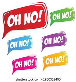 oh no Retro Speech Balloon Vector Illustration