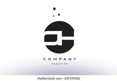 OH O H alphabet company letter logo design vector icon template simple black white circle dot dots creative abstract