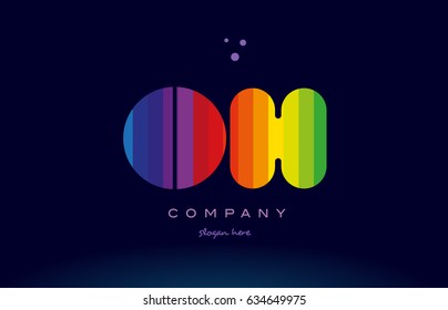 oh o h alphabet letter colorful creative colors text dots creative company logo vector icon design template