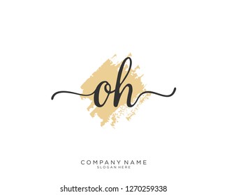 OH O H Initial handwriting logo vector