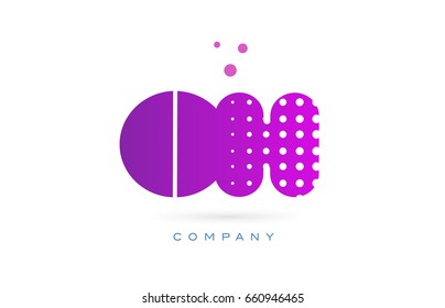 oh o h pink dots dotted letter logo alphabet creative company vector icon design template