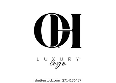 OH Serif Letter Monogramm Typografie Logo für elegante Premium-Branding-Identität